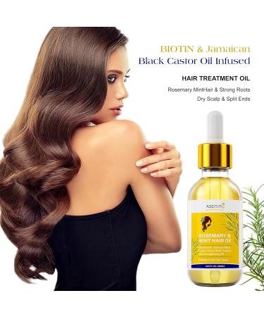 Rosemary Mint Hair Oil with Biotin | Nourishes Scalp Prevents Split Ends & Hair Loss | 2 FL OZ - Buy Online on GoSupps.com