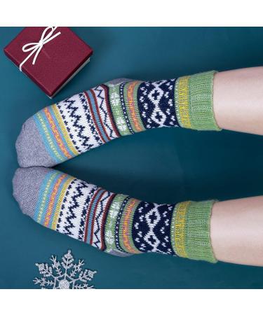Chalier Cozy Winter Merino Socks for Women | Cute Cat Pattern Warm Thick Knit Thermosocks Size 36-42 - Buy Online on GoSupps.com
