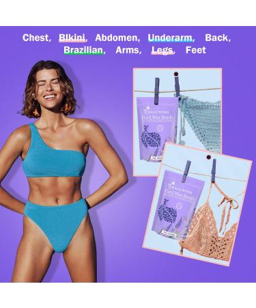 Mallowwax Hard Wax Beads - 1 LB Refill for Bikini Brazilian Wax - Lavender Scented Waxing Beads for Coarse Body Hair - Ideal for Eyebrow, Legs, and Underarms - Buy Online on GoSupps.com