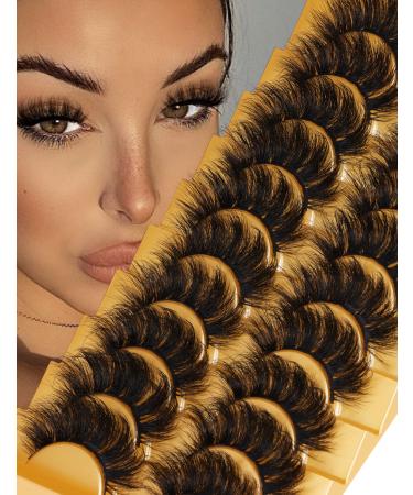 False Eyelashes Fluffy Natural Look 8D 20 mm Long C Curl Strip Eye Lashes Pack 10 Pairs Full Reusable Fake Eyelashes That Look Like Extensions by Goddvenus A-full - Buy Online on GoSupps.com