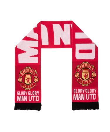 Club Licensed Manchester United 'Glory Glory' Scarf - Red - One Size