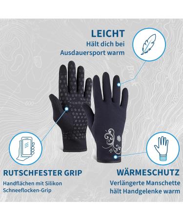 TrailHeads Power Stretch Women's Running Gloves - Black | Ultimate Comfort & Grip for International Shipping - Buy Online on GoSupps.com