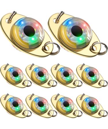 LED Fishing Lures Fishing Spoons Underwater Flasher Bass Halibut Flasher Saltwater Trolling Deep Drop Fishing Light LED Lighted Bait Flasher 10