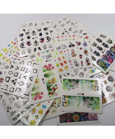 48 Sheet Water Transfer Nail Sticker Decals with Rhinestones, Metal Studs, Nail Files, Dotting Pen - Nail Art Tools Kit for DIY Manicure and Fingernail Designs - Buy Online on GoSupps.com