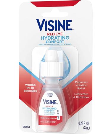 Visine Red Eye Hydrating Comfort Drops - Fast Relief for Red Eyes - 0.28 fl. oz - Buy Online on GoSupps.com