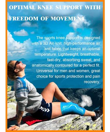 VAIIO Knee Braces for Pain Relief | Quadruple Spring Support & Compression Sleeve | Ideal for Meniscus Tear ACL Arthritis - Blue L - Buy Online on GoSupps.com