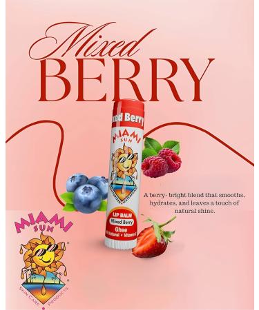 Miami Sun Lip Balm Mixed Flavors: Orange Vanilla Mixed Berry Unflavored 100% Natural with Ghee Avocado Oil Non-Toxic Best for Dry Chapped Lips - Moisturizing Healing Chemical-Free (12 pcs) - Buy Online on GoSupps.com