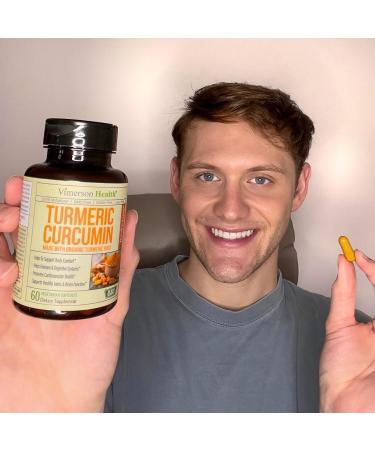 Organic Turmeric Curcumin with Black Pepper Extract - Vegan Supplements with Bioperine, 95% Curcuminoids for Digestive, Immune & Joint Support - Buy Online on GoSupps.com