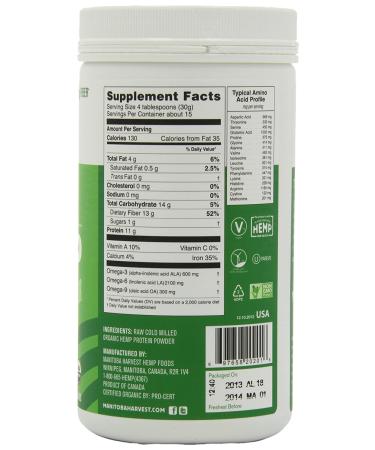 Manitoba Harvest Hemp Pro Fiber - 16 oz Tubs (Pack of 2) | High-Quality Plant Fiber - Buy Online on GoSupps.com