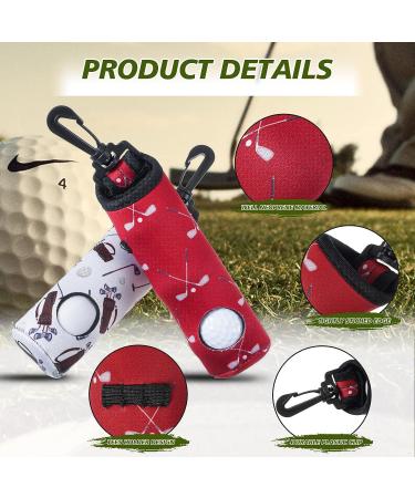 Golf Tee Holder & Ball Carry Bag Pouch Set with Keychain Clip - Golf Gifts & Accessories - Buy Online on GoSupps.com