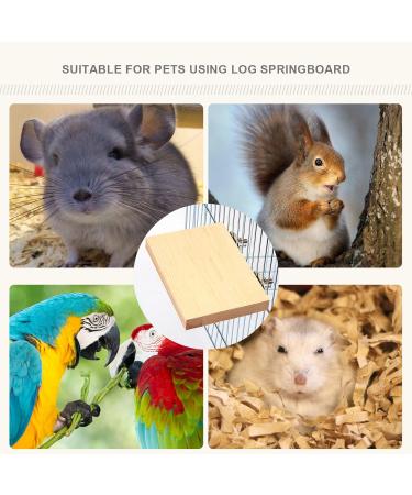 YINETTECH 4x Hamster Chinchilla Wood Springboards Wooden Rectangle Pet Stand Board Platform with Screw Nut Washer for Small Animal Pet Toy - Buy Online on GoSupps.com