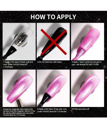 Ozzeal Crystal Cat Eye Gel Nail Polish 15ML Hot Pink Magnetic Gel Nail Polish Spring Summer Holographic Glitter Gel Nail Polish Diamond Shimmer Sparkle Gel Polish Soak off UV LED Light for Manicure - Buy Online on GoSupps.com