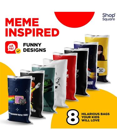 Potato Sack Race Bags Set of 8 - Durable Interwoven Plastic with Fun Meme Designs | Family Yard Games for Kids and Adults | Perfect for Parties, Easter, BBQ, Picnics and Holidays - 23 x 40 - Buy Online on GoSupps.com