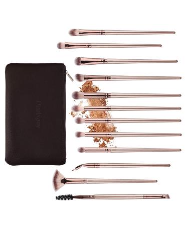 Daubigny Eye Makeup Brushes 12 PCS Professional Eye shadow  Concealer  Eyebrow  Foundation  Powder Liquid Cream Blending Brushes Set With Carrying Bag(Champagne Gold) A-Champagne Gold - Buy Online on GoSupps.com