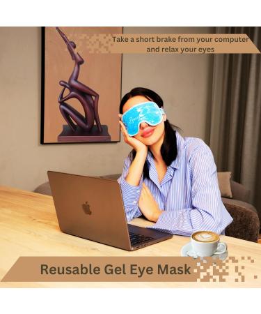 ZENYA Cooling Eye Mask for Puffy Eyes - Reusable Hot Cold Therapy Gel Mask for Hayfever Relief, Migraine, Sinus Pain, Dark Circles, Dry Eyes, and Eye Bags (Black+Blue) - Buy Online on GoSupps.com