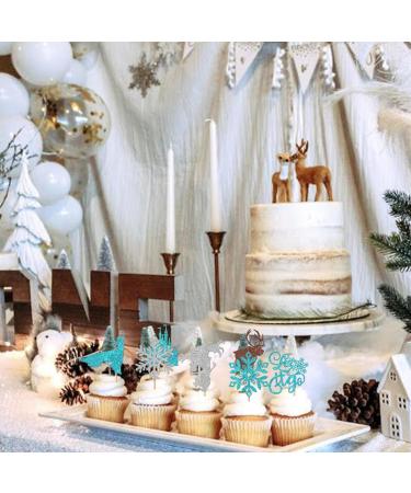 24 Pack Snowflake Cupcake Toppers Glitter Princess Deer Castles Snowflake Cupcake Picks for Winter Wonderland Snow Theme Birthday Christmas castles Party Cake Decorations Supplies 11 - Buy Online on GoSupps.com