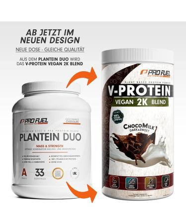 Vegan Chocolate Protein Powder 1kg - Creamy & Delicious 2K Blend High-Quality Pea Protein Soy-Free 71% Protein - Perfect for Travel! - Buy Online on GoSupps.com