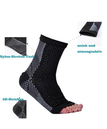 4 Pairs Plantar Fasciitis Socks - Compression Support for Neuropathy Heel Spur Relief & Ankle Pain - XXL Black - Buy Online on GoSupps.com