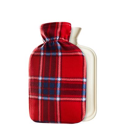 Hot Water Bottle 2 Litre With Fleece Cover Red Check - Buy Online on GoSupps.com