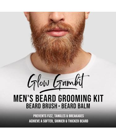 Beard Brush & Balm Growth Kit | 100% Wooden Boar Bristle | Natural Organic Shea Butter & Oils | Strengthen & Soften Beards & Mustaches - Buy Online on GoSupps.com
