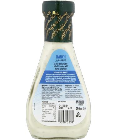 Newman's Own Ranch Dressing 250ml - Delicious and Creamy Dressing for Salads and Dips - Buy Online on GoSupps.com