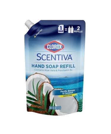 Clorox Scentiva Liquid Hand Soap Refill 34 oz Liquid Hand Wash with Vitamin B5 BleachFree Scented Hand Soap Refill for Kitchen or Bathroom, Pacific Breeze & Coconut, Aloe Vera, 1 Count 2.125 Pound (Pack of 1) Pacific Breez…