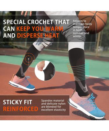 Calf Compression Sleeves for Men & Women - Leg & Shin Support for Pain Relief & Recovery - Ideal for Leg Cramps, Varicose Veins, Football, Running, Basketball, Travel, Work - Buy Online on GoSupps.com