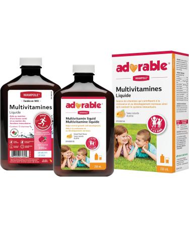 Wampole Duo Adult Multivitamins Liquid and Adorable Kids Multivitamins Liquid 2 x 350 ml - Buy Online on GoSupps.com
