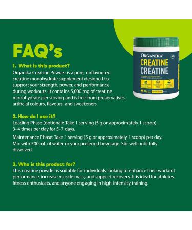 ORGANIKA Unflavoured Creatine Powder 500 GR - Buy Online on GoSupps.com