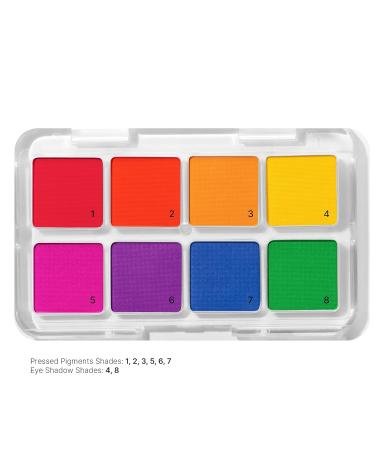 High Pigment Vegan Eyeshadow Palette - Micro Palm 6 Matte & 2 Eyeshadows in Primary Colors | International Shipping - Buy Online on GoSupps.com