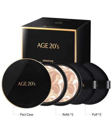 AGE 20's Signature Foundation Cushion Pact #21 Light Beige + Green Tone Up Base - Buy Online on GoSupps.com