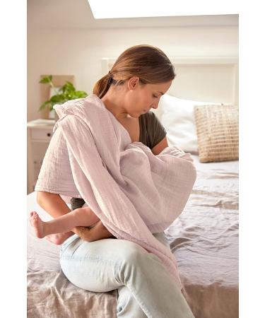 L SSIG Children's Hooded Towel - 90x90 cm Cotton Muslin in Powder Pink | Soft and Absorbent for Kids - Buy Online on GoSupps.com
