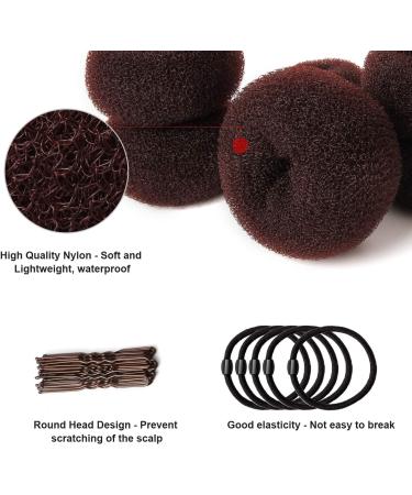 7-Piece Hair Bun Maker Set with Elastic Hair Ties and Pins - Brown Chignon Hairstyle Accessories for Girls and Women - Buy Online on GoSupps.com