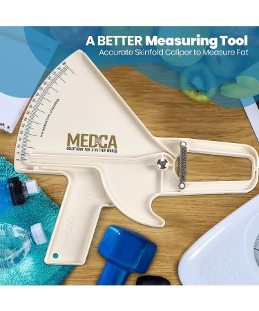 Pro Body Skin Caliper - Handheld BMI Measuring Tool for Accurate Skinfold Measurement - Ideal for Fitness and Weight Loss Goals - Includes Instructions and Body Fat Chart - Buy Online on GoSupps.com