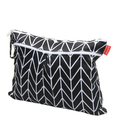 DAMERO 2pcs Travel Wet and Dry Bag with Handle - Small Gray Arrow+Black Arrow (2 Count) | Ideal for Cloth Diaper, Pumping Parts, Swimsuit | Easy Grab and Go - Buy Online on GoSupps.com