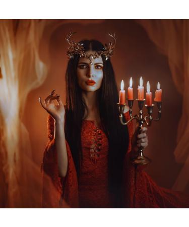 MOSTORY Handmade Gold Fairy Leaf Headpiece Golden Antler Elf Crown Woodland Forest Elven Circlet Celtic Cosplay Hair Accessories for Women Womens Maternity Shoot Wedding Bridal Rave Party Proms - Buy Online on GoSupps.com