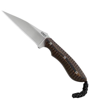 CRKT S.P.E.W. EDC Fixed Blade Knife with Sheath: Compact Utility Neck Knife, Bead Blast Blade, Textured G10 Handle, Nylon Sheath, Belt Loop 2388 Satin Blade / G10 handle / 2388