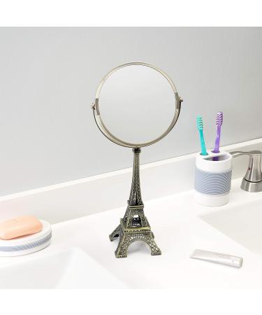 Home Basics Bronze Double Sided Cosmetic Mirror with Antique French Paris Eiffel Tower Design - Makeup Dresser Vanity Decor - Buy Online on GoSupps.com