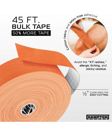 135 Feet Waterproof Kinesiology Tape - Premium Elastic Sports Therapy Support for Knee Muscle Wrist Shoulder Back (Orange) - Hypoallergenic & Uncut Roll - Buy Online on GoSupps.com