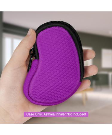 MEDMAX Neoprene Asthma Inhaler Holder - Purple Case with Carabiner Clip - Buy Online on GoSupps.com