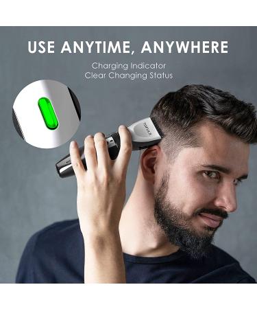 Rechargeable Hair Clippers for Men - Waterproof Cordless Electric Trimmer for Professional Hair Cutting - Men's Grooming Kit with Extra Blade - Silver - Buy Online on GoSupps.com