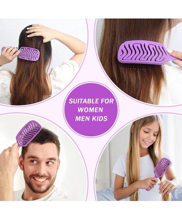Haur Brush BRUSHZOO Detangling Brush Set for Women, Men, and Kids - Vented Hair Brushes for Curly, Wet, Dry Hair - Paddle Brush & Wide Teeth Comb for Detangling and Drying (Purple - Buy Online on GoSupps.com