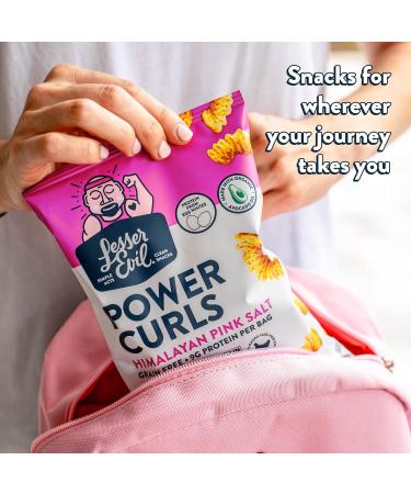 LesserEvil Grain-Free Power Curls with Himalayan Pink Salt 1.5oz (Pack of 7) - Avocado Oil & Egg White Protein - Buy Online on GoSupps.com