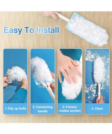 rumoe 12 Duster Refills and 1 Handle 360 Heavy Duty Duster Refills Multi Dusters for Cleaning Home & Car for Ceiling Easy Install Easy to Use - Buy Online on GoSupps.com