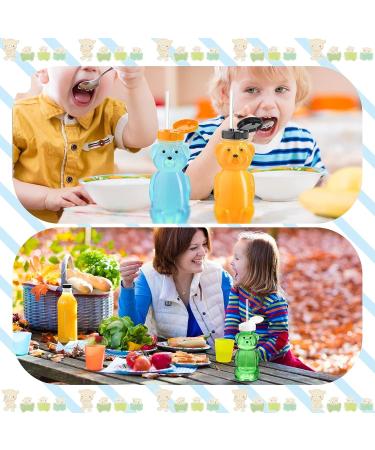 Newtay 4-Piece Bear Straw Cup Set | Reusable Juice Sippy Bottles with Silicone Straws | Includes Cleaning Brushes | Ideal for Daily Drinking - Buy Online on GoSupps.com