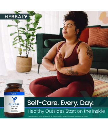 Herbaly Glucose Blood Sugar Complete Capsules - Natural Wellness Blend - Cinnamon Chromium Gymnema Sylvestre Fenugreek - Balance & Energy - 90 Veggie Caps - Buy Online on GoSupps.com
