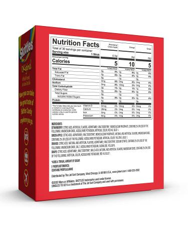 Skittles Singles To Go Variety Pack - 30 Count, Zero Sugar, Low Calorie Drink Mix - Green Apple, Strawberry, Grape, Orange - Original Flavors, 1 Box - Buy Online on GoSupps.com