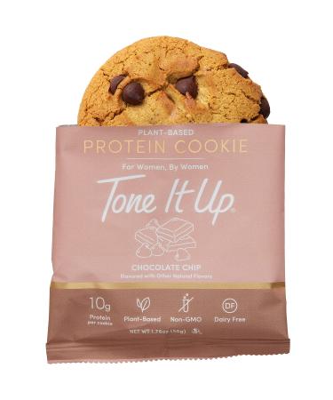Tone It Up Chocolate Chip Protein Cookies - Plant Based Pea Protein for Women - Gluten Free, Non-GMO and Kosher - 10g of Protein x 12 Count Chocolate Chip 12 Count (Pack of 1)