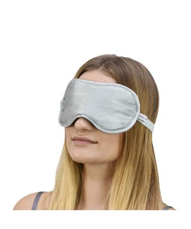 Jasmine Silk 100% Pure Silk Filled Eye Mask/Sleeping Mask Sleep Mask with Ajustable Comfortable Strap (Grey)