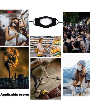 Woplagyreat Clear Window Face Mask for Women - Reusable Designer Fashion Mask | Anti-fog, Breathable, Washable | Adult Earloop Nose Cover with Lip Reading Window - Buy Online on GoSupps.com